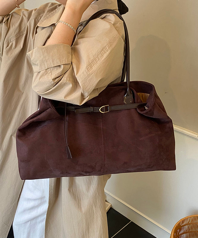 2025 New Khaki Large Capacity Suede Shoulder Handbag