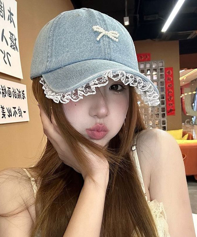 2025 New Lace Edged Denim Baseball Cap Hat