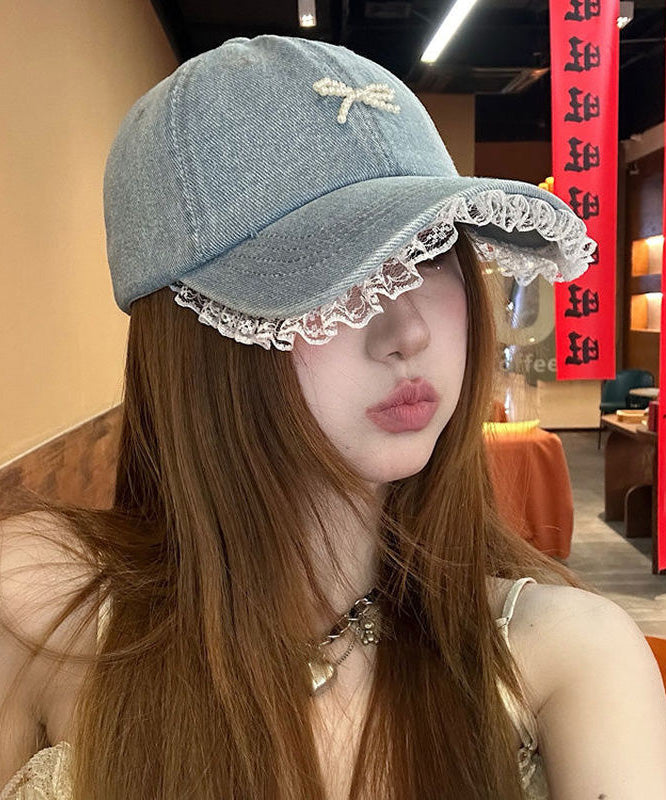 2025 New Lace Edged Denim Baseball Cap Hat