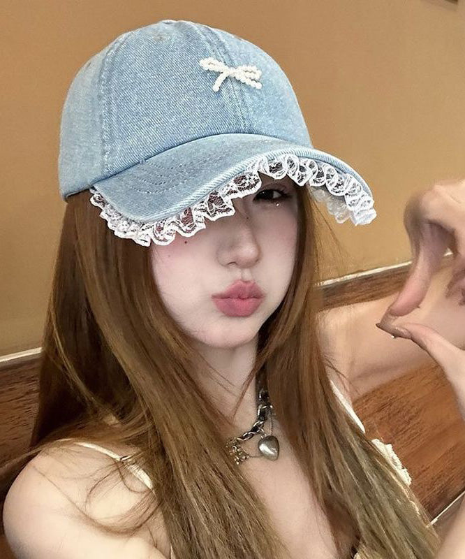 2025 New Lace Edged Denim Baseball Cap Hat