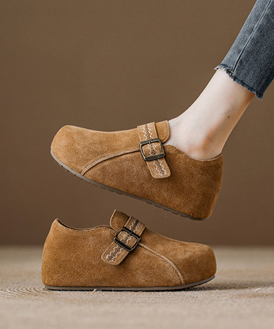 2025 New Light Camel Suede Platform Haken Shoes