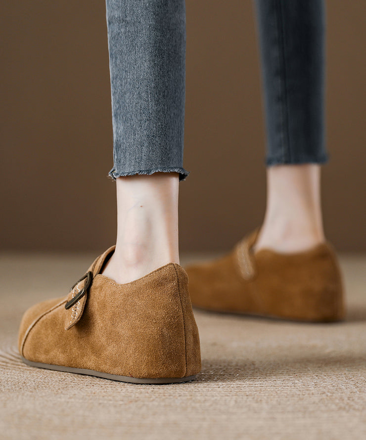 2025 New Light Camel Suede Platform Haken Shoes