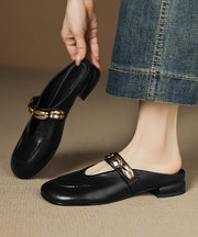 2025 New Pink Splicing Cowhide Leather Slide Sandals