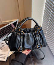 2025 New Pleated Coffee Versatile Faux Leather Tote Bag
