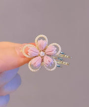 2025 New Purple Alloy Lotus And Floral Pearl Hairpin Two-Piece Set