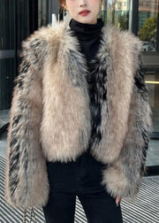 2025 New V Neck Thick Leather And Fur Coats Winter