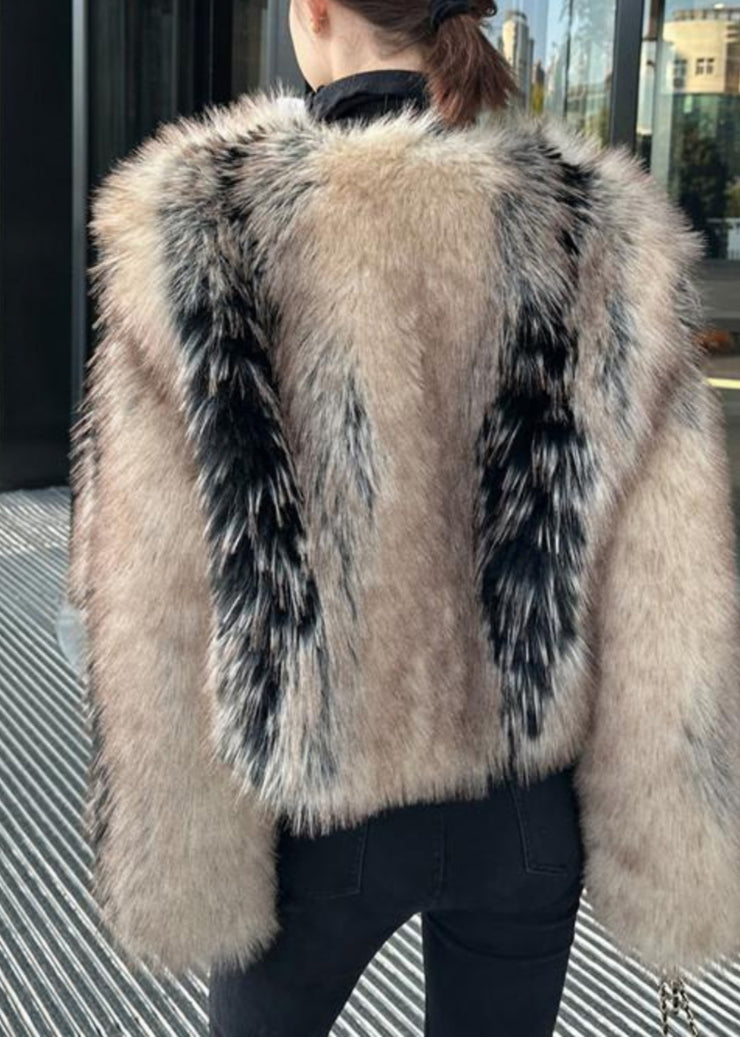 2025 New V Neck Thick Leather And Fur Coats Winter