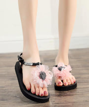 2025 New Vacation Style Gray Beach Flower Flip Flops
