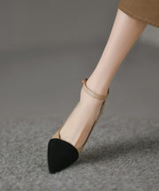 2025 New Wedge Pointed Toe High Heels Buckle Strap