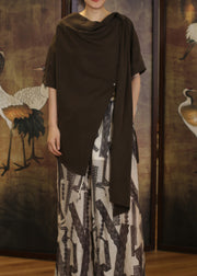 2025 New White Asymmetrical Design Cotton Shirts Summer