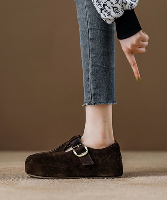 2025 Splicing Platform Flat Shoes Red Suede Fuzzy Wool Lined