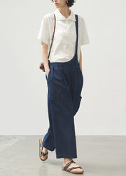 2025 Summer Blue Strap Jeans Asymmetric Design