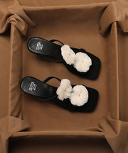 2025 Summer New Beige Flower Wedge Heel Open Toe Slippers