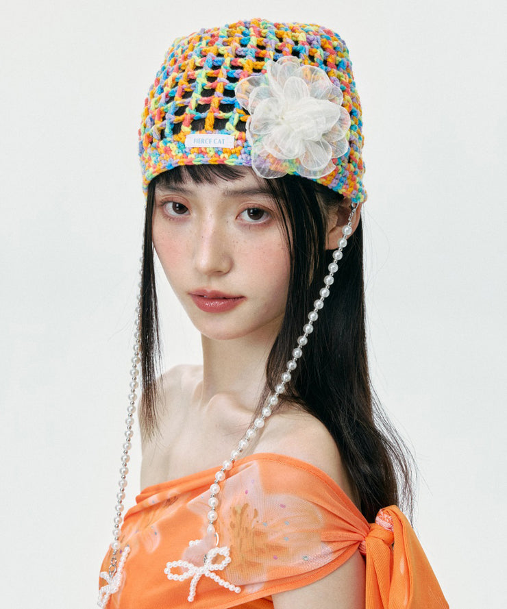2025 Summer New Colorful Hollow Mesh Boonie Hat