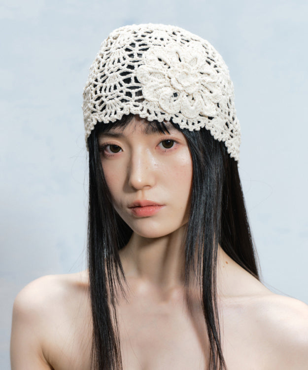 2025 Summer New Flower Hollow Knitted Boonie Hat