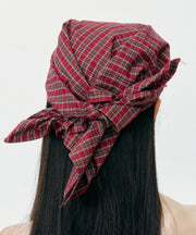 2025 Summer New Thin Breathable Red Plaid Boonie Hat