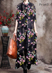 Comfy Italian Black Print5 Long Silk Dress Cardigan - Limited Stock