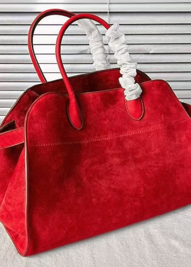 Fashion Red Large Capacity Suede Tote Handbag