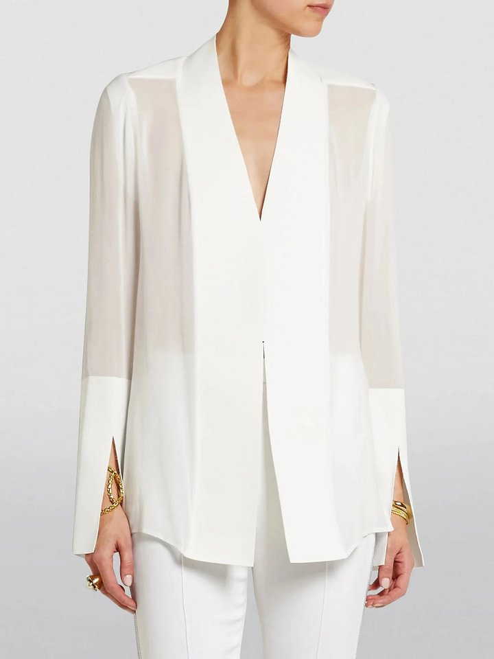 Satin Stitching Comfortable Slim Long Shirt