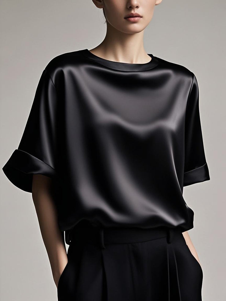 Fitted black Patchwork silk Tank Summer