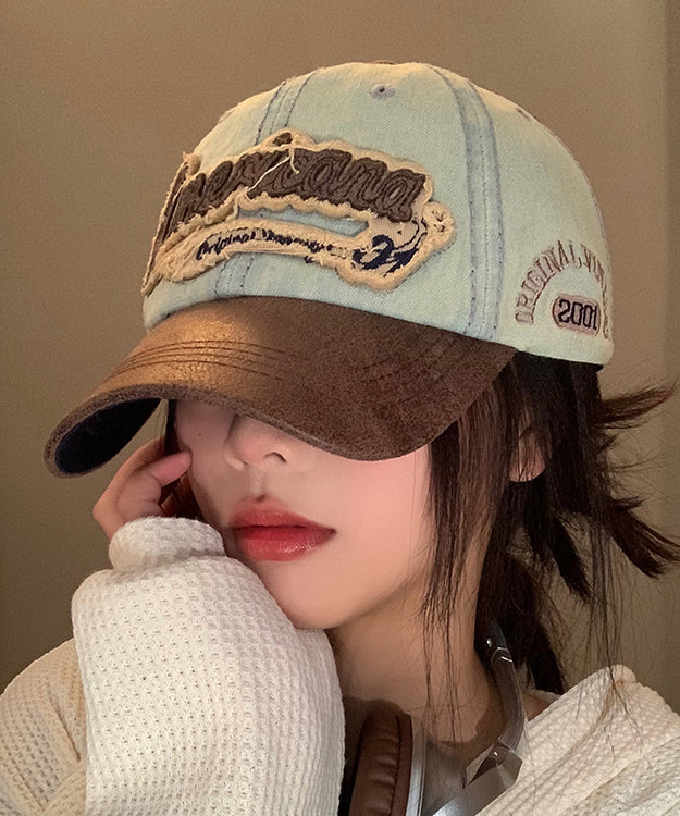 American Style Blue Embroideried Denim Baseball Cap Hat