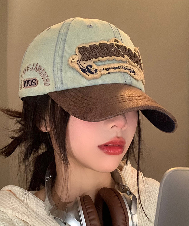 American Style Blue Embroideried Denim Baseball Cap Hat
