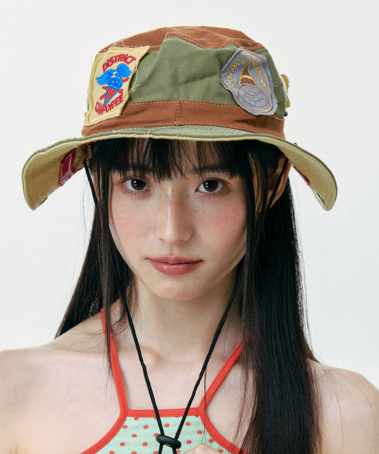 American Style Khaki Green Patch Sunshade Cowboy Hat