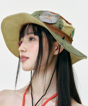 American Style Khaki Green Patch Sunshade Cowboy Hat