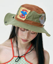 American Style Khaki Green Patch Sunshade Cowboy Hat