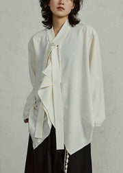Apricot Cozy Ribbon Patchwork Solid Top Fall