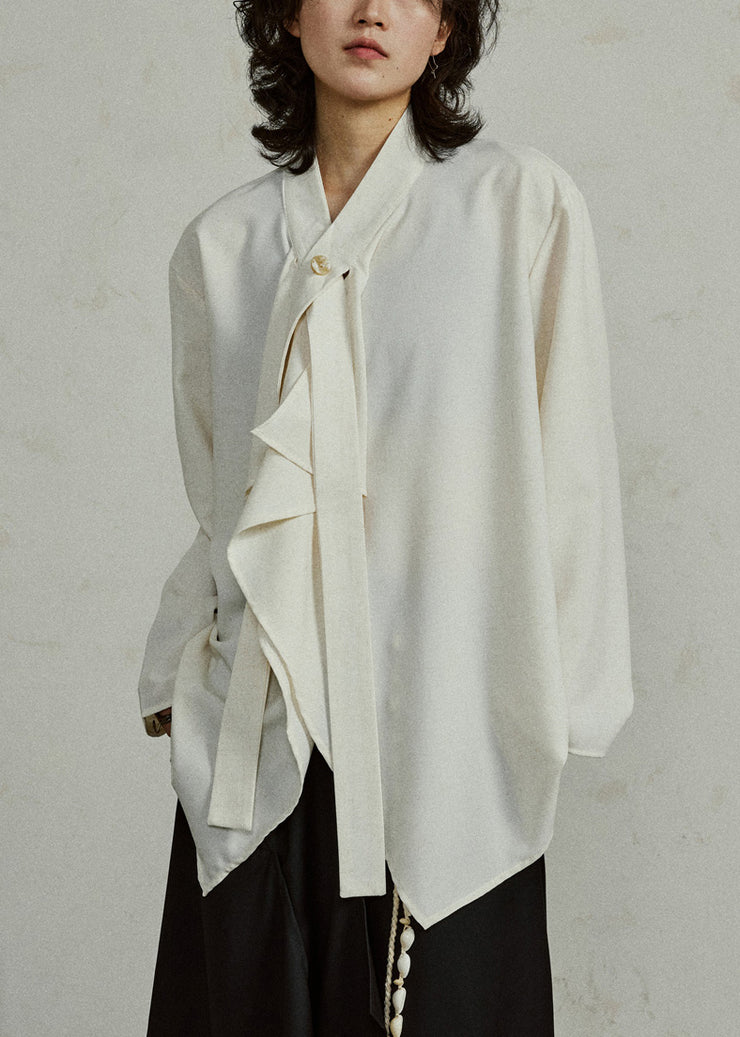Apricot Cozy Ribbon Patchwork Solid Top Fall