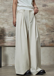Apricot Original Design Pockets Spandex Wide Leg Pants High Wais