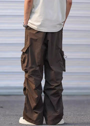 Army Green Pockets Drawstring Cotton Men Pants Casual Summer