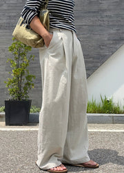 Art Apricot Pockets Solid Linen Mens Pants Summer