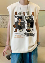 Art Apricot Print Cotton Men T Shirt Sleeveless