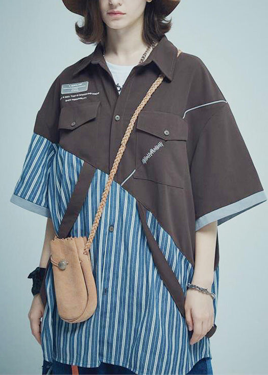 Art Colorblock Asymmetrical Patchwork Cotton Men&