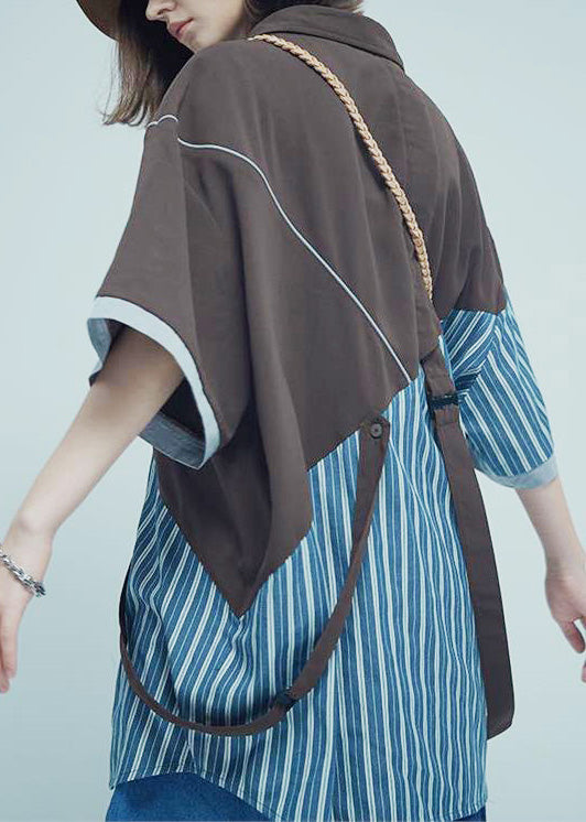Art Colorblock Asymmetrical Patchwork Cotton Men&