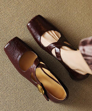 Art Cross Strap Splicing Chunky Shoes Mulberry Sheepskin