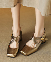 Art Cross Strap Splicing Chunky Shoes Mulberry Sheepskin