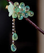 Art Cyan Alloy Pearl Grape Tassel Hairpin