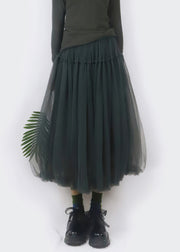 Art Dark Grey Original Design Ruffled Tulle Lantern Skirt