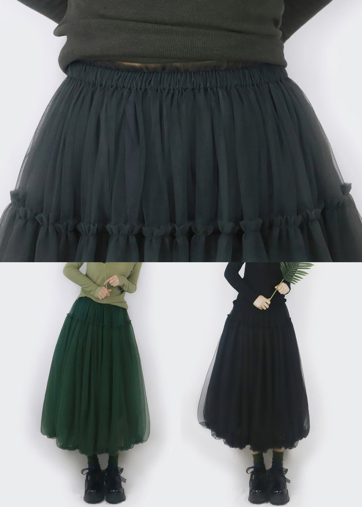Art Dark Grey Original Design Ruffled Tulle Lantern Skirt