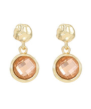 Art Gold Alloy Crystal Zircon Drop Earrings