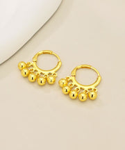 Art Gold Copper Overgild Ball Tassel Hoop Earrings