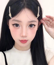 Art Gold Sterling Silver Alloy Zircon Floral Pearl Hairpin
