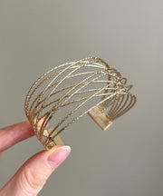 Art Gold Sterling Silver Overgild Hollow Out Cuff