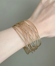 Art Gold Sterling Silver Overgild Hollow Out Cuff