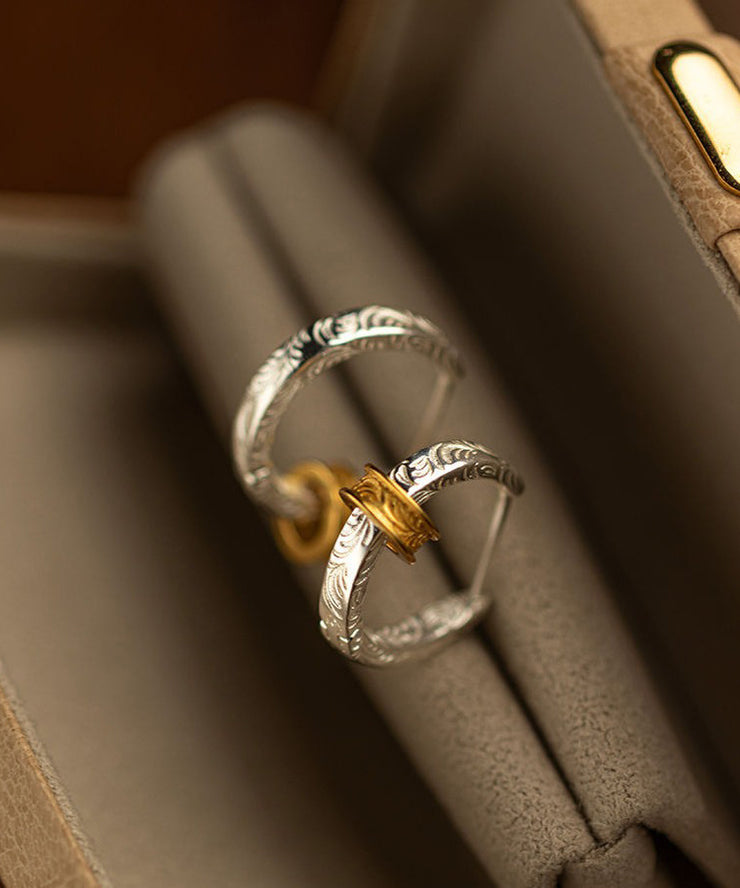 Art Gold Sterling Silver Overgild Hoop Earrings