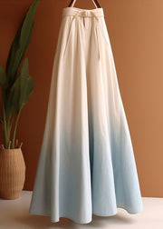 Art Gradient Color High Waist Denim Maxi Skirts Summer