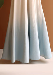 Art Gradient Color High Waist Denim Maxi Skirts Summer